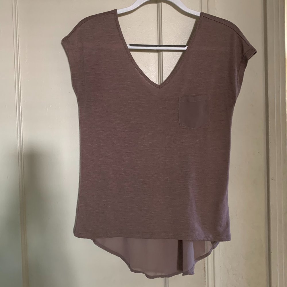 Mudd Hi-Lo Sheer Back with Pocket Top